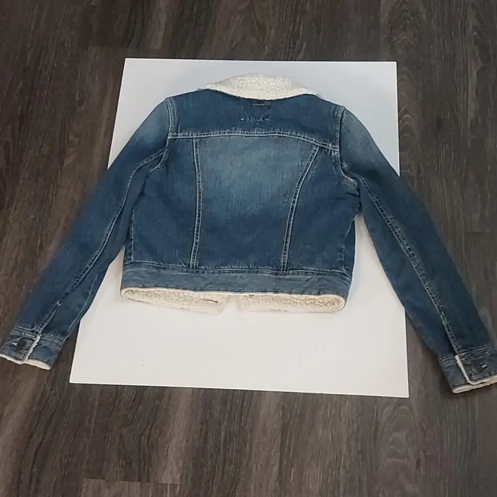 Barbie Denim Fleece Lined Cropped TruckerJacket Sanei International Size 0 Japan